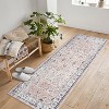 Boho Washable Machine-Woven Area Rug with Non-Slip Backing, Low Pile Soft Faux Wool Carpet for Living Room, Bedroom, Dining Room, indoor - 2 of 4