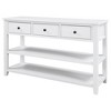 Okak 50IN Retro Console Table with 3 Drawers, Entryway Table with Wood Frame and Legs, Hallway Table with Two Shelves for Living Room, Foyer - 3 of 4