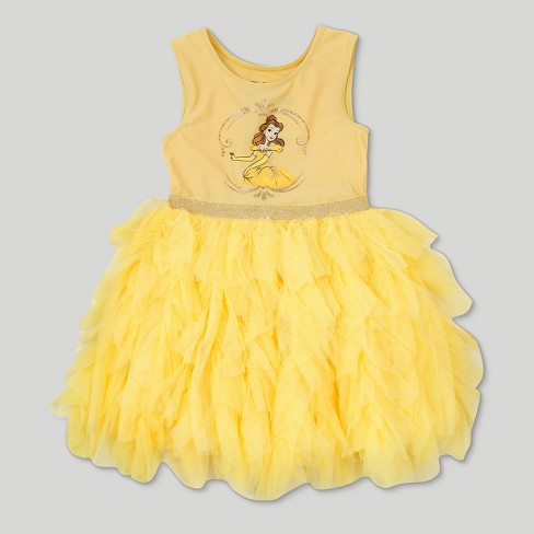 Toddler Girls Disney Beauty And The Beast Belle Sleeveless Tutu Dress Yellow 5t Target