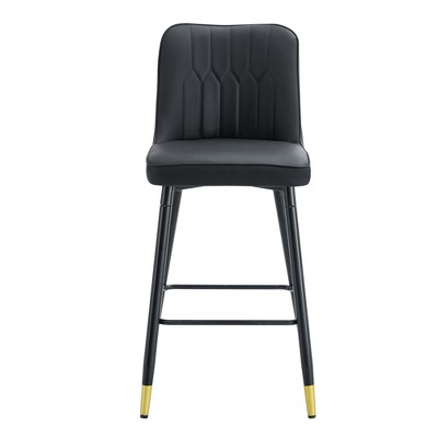 NicBex Set of 2 Bar Stools for Kitchen Island,PU Counter Bar Stools with Black Metal Legs,Bar Chairs for Dining Rooms,Kitchens Islands