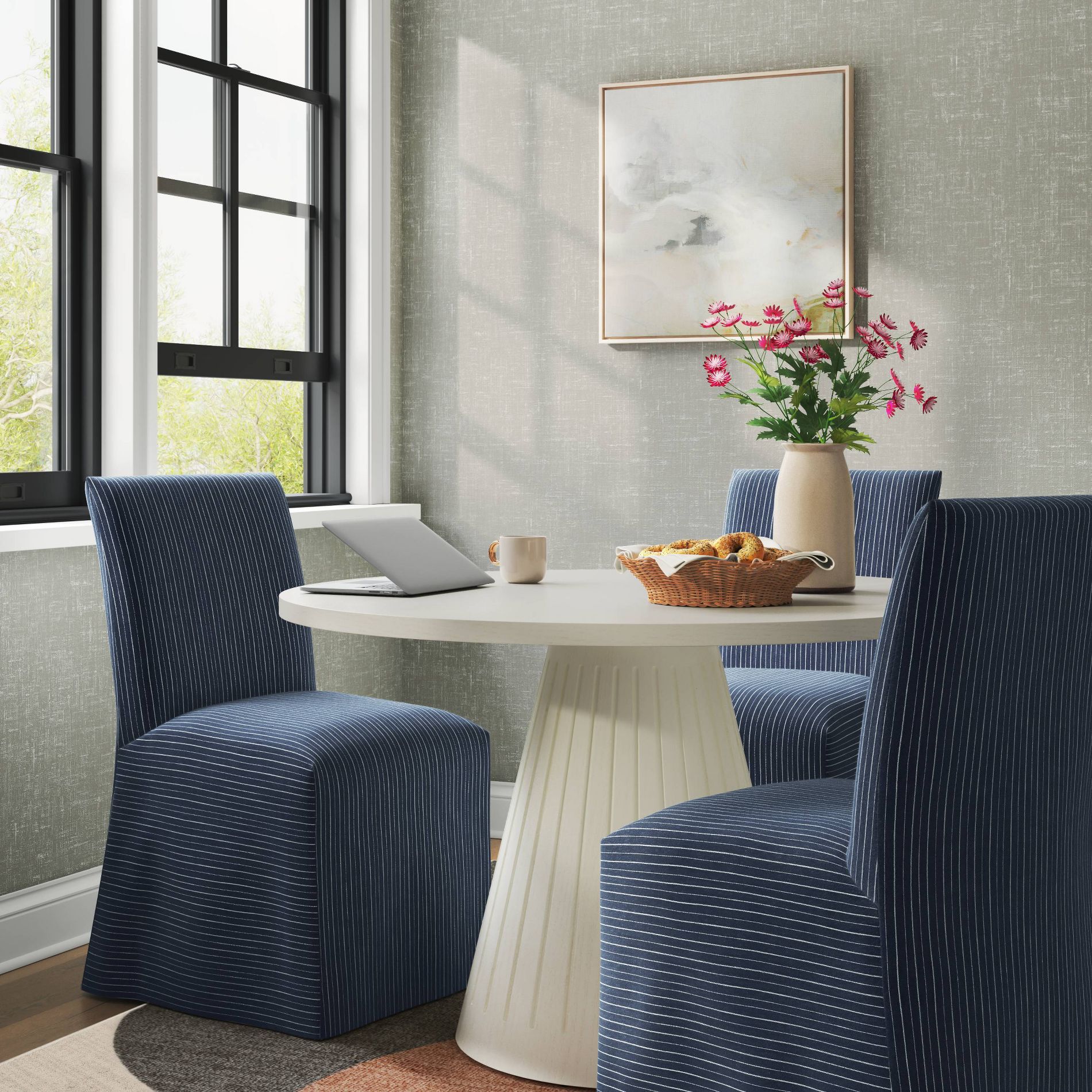 Replacement Slipcover Only for Kay Dining Chair in Pinstripe Navy - Threshold™