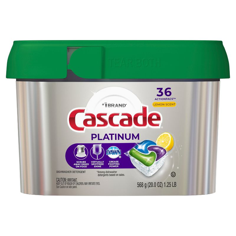 Cascade Lemon Scent Platinum ActionPacs Dishwasher Detergents, 1 of 16