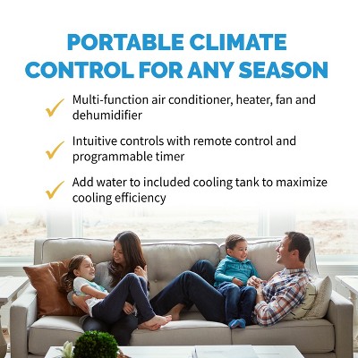 Newair 14,000 BTU White and Blue Gray Portable Air Conditioner and Heater