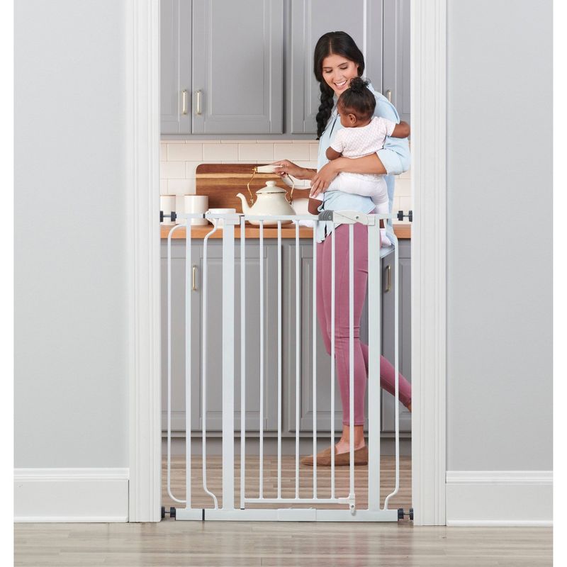 Regalo Extra Tall Easy Step Metal Walk Through Baby Gate - White, 3 of 6