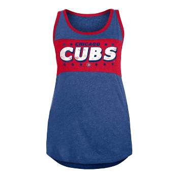 NWT Womens Chicago Cubs Cute Medium Blue Short Sleeve V-Neck Shirt Size  Medium