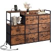 GALAXHERO 8-Drawer Fabric Dresser TV Stand with Charging Station and Open Shelves, Wood Top Storage Chest of Drawers for Bedroom, Living Room, Hallway - 2 of 4