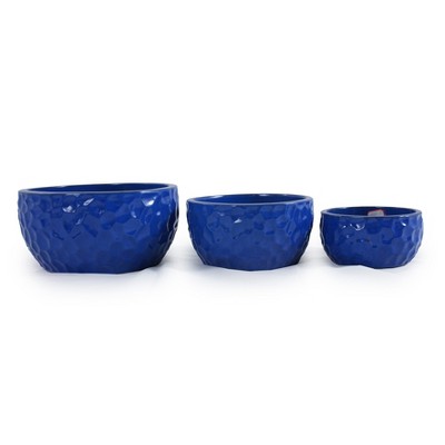 Wooakway 15" Dia Outdoor Indoor Ceramic Planter Pot Decorative Planter with Drainage Hole Patio Flower Pot