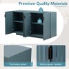 TIRAMISUBEST Antique Blue Buffet Cabinet - Farmhouse Sideboard with 4 Fluted Doors & Adjustable Shelves for Dining/Living Room - 4 of 4
