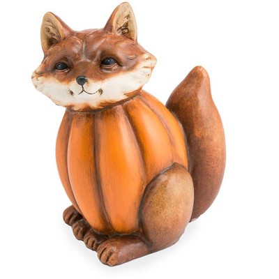 Wind & Weather Fox in a Pumpkin Sculpture