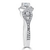 Pompeii3 1ct Diamond Engagement Ring Three Stone Pave Halo Ring 14K White Gold - 2 of 4