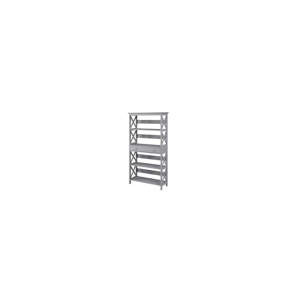 Photos - Garden & Outdoor Decoration Breighton Home Oxford 5 Tier Bookcase with Drawer in Gray