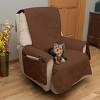 Chair Cover - 100% Waterproof Recliner Cover for Pets - Pet Furniture Cover with Non-Slip Straps and Storage Pockets by PETMAKER (Brown) - 2 of 4