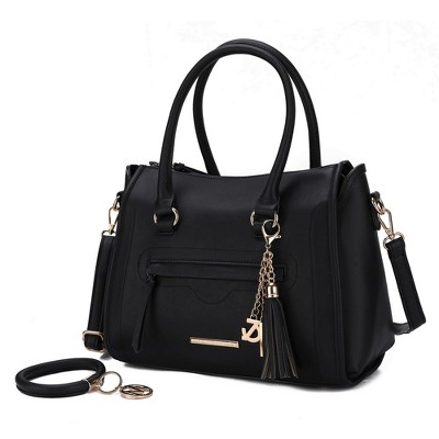 MKF Collection Valeria Vegan Leather Women's Satchel Bag with Keyring by Mia K