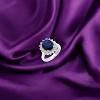 Slickblue Women's Royal Blue CZ Engagement Ring, 6ct Oval Stone, Rhodium Finish, Prong Setting, Sizes 5-10 - 2 of 3