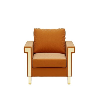 TiramisuBest Charcoal Fabric Club Chair,Contemporary Armchair with Waterfall Back & Rubberwood Legs