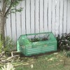 Outsunny Raised Garden Bed with Mini Greenhouse, Steel Outdoor Planter Box with Plastic Cover, Roll Up Window, Dual Use - image 2 of 4