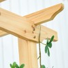 Outsunny Wooden Trellis Arbor Arch for Climbing Plants with Garden Bench, Grow Grapes & Vines, Patio Decor & 2-Person Seating, Natural - 4 of 4