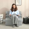 Resenkos Folding Chair Bed with Pillow, Modern Linen Sleeper Sofa Bed for Living Room, Dorm, Guest Use, No Assembly Required, Light - 3 of 4