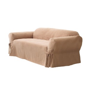 Soft Suede Loveseat Slipcover Sable - Sure Fit