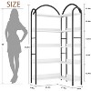 5 Tier Corner Bookshelf, 68.5" Tall L Shaped Bookcase, Metal Frame, Freestanding Display Shelf, for Home Office, Bedroom, Living Room, White - 3 of 4