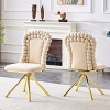 Modern Velvet Upholstered Dining Chairs Set of 2, Armless Chairs with Metal Legs and Tufted Backrest for Kitchen or Dining Room-Koiai - 3 of 4