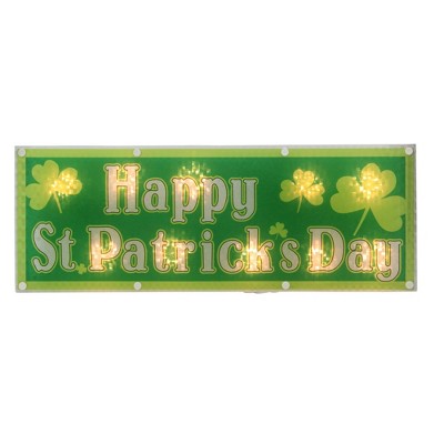 Northlight 16" Lighted Holographic Happy St. Patrick's Day Window Decoration