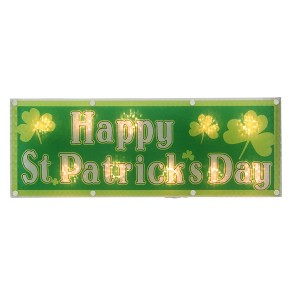 Northlight 16" Lighted Holographic Happy St. Patrick's Day Window Decoration - 1 of 3