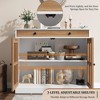 35.4 Inch Sideboard Buffet Cabinet with Glass Door, Sideboard Storage Cabinet with Drawer, Modern Design for Dining Room and Kitchen - 4 of 4