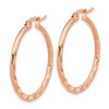 Chisel Stainless Steel Polished Rose IP-plated Wavy Hoop Earrings - 3 of 4