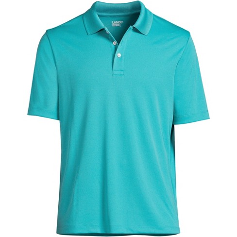 Lands End Men s Big Short Sleeve Solid Active Polo Peacock Teal Target