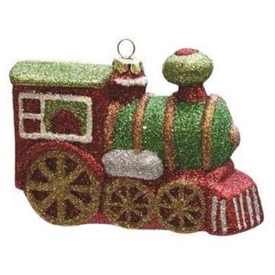 Northlight 4.25" Merry & Bright Multi-Colored Glitter Drenched Shatterproof Christmas Train Ornament