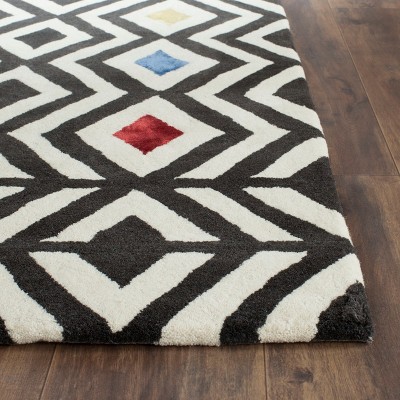 Soho Multicolor Geometric Wool and Viscose Area Rug