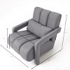 Coolbibila-Modern Upholstered Accent Chair, Armchair With Pillow,Chair With Comfortable Linen Fabric - 4 of 4