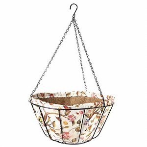 Gardener's Select Metal Plastic Hanging Basket, Floral Print, 14in - 1 of 1