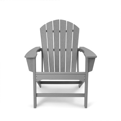 Plastic Resin Adirondack Chair - Gray - EDYO LIVING