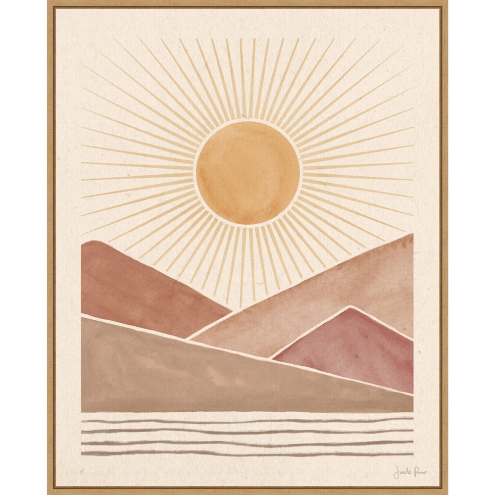 Photos - Other Decoration Amanti Art 23"x28" Mid-Century Landscape I by Janelle Penner Framed Canvas Wall Art Print: Modern Decor, Polystyrene Frame