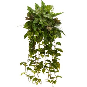 Nearly Natural 36-in Mixed Greens Hanging Artificial Plant (Set of 2) - 1 of 2