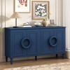 Okak Buffet Cabinet with Arched Groove Design 4-Door Layout Kitchen Sideboard with Curved Bottom Doors - 2 of 4