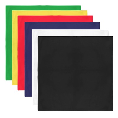 Jordefano 5 Extra Large Cotton Plain Bandanas 27 X 27 Inches - Party ...