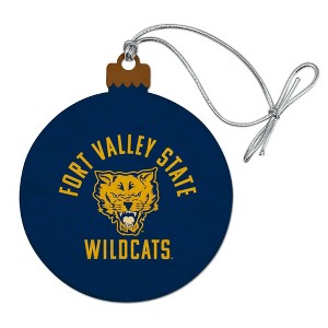 Fort Valley State University Wildcats Logo Wood Christmas Tree Holiday Ornament - 1 of 4