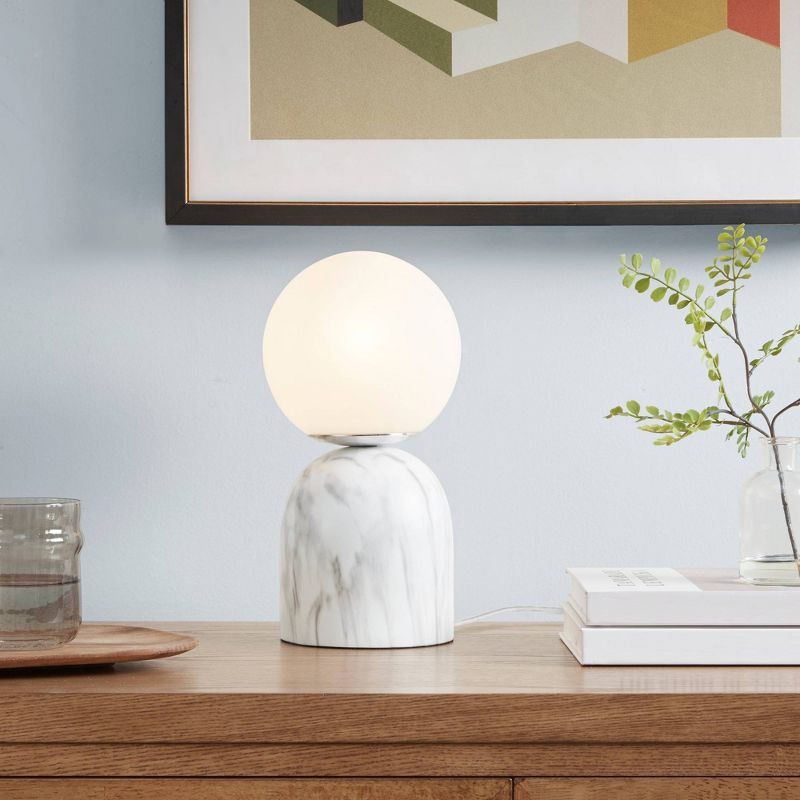 Nelia Frosted Glass Globe Resin Table Lamp White - Ink+Ivy, 3 of 9