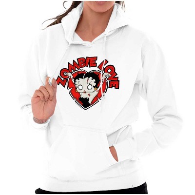 Betty Boop Zombie Love Heart Hoodie Sweatshirt Women Brisco Brands
