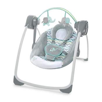 Bright Starts Playful Paradise Portable Compact Automatic Baby Swing with  Music, Unisex, Newborn +