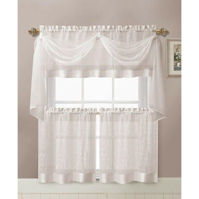 Kate Aurora Living Complete 4 Piece Linen Leaf Embroidered Complete ...
