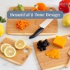Attop 3-Piece Two-Tone Bamboo Cutting Board Set – Reversible Kitchen Boards for Chopping & Serving Cheese, Meat - 4 of 4