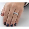 Pompeii3 6 Ct Oval Moissanite Eternity Ring Womens Wedding Band 10k White Gold - 4 of 4