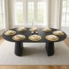 9-Piece Extendable Dining Table Set for 8,Black Kitchen Table with Upholstered Chairs,Adjustable Table for Small to Large Dining Spaces-Tanpinhause - 2 of 4