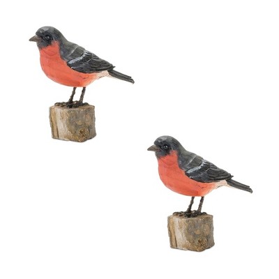 Melrose Stone Perched Bird Figurine (Set of 2)