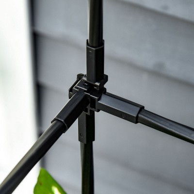 6' Black Steel Raised Garden Bed Planter with Trellis