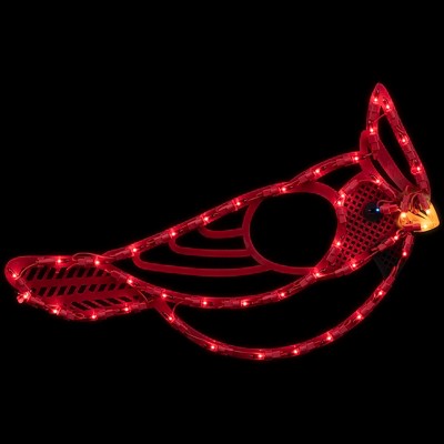 Northlight 12.5" Lighted Red Cardinal Bird Christmas Window Silhouette